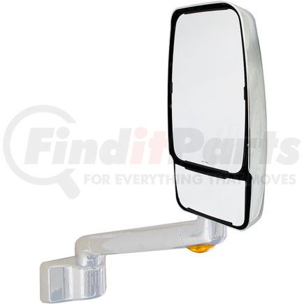 715488 by VELVAC - 2030 Series Door Mirror - Chrome, 9" Radius Base, 10" Lighted Arm, VMAX II Head, Passenger Side