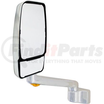 715489 by VELVAC - 2030 Series Door Mirror - Chrome, 9" Radius Base, 10" Lighted Arm, VMAX II Head, Driver Side