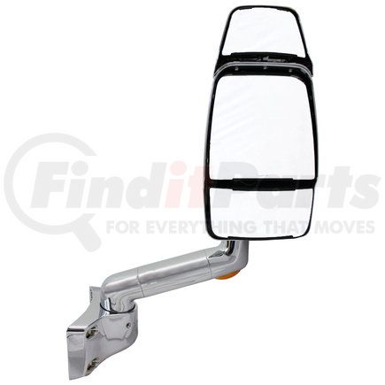 Velvac 715548 Door Mirror 2030 Series Door Mirror - Chrome, 9" Radius Base, 10" Lighted Arm, Deluxe Head, Passenger Side
