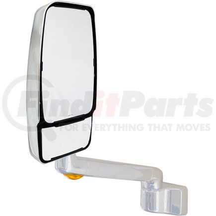 715557 by VELVAC - 2030 Series Door Mirror - Chrome, 9" Radius Base, 14" Lighted Arm, VMAX II Head, Driver Side