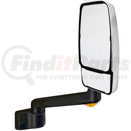 715702 by VELVAC - 2030 Series Door Mirror - Chrome, 14" Lighted Arm, Passenger Side