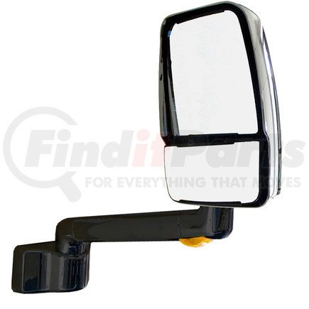 716216 by VELVAC - 2030 Series Door Mirror - Chrome, 9" Radius Base, 14" Lighted Arm, Deluxe Head, Passenger Side