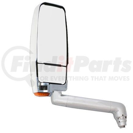 716221-1 by VELVAC - 2030 VMax II Series Door Mirror - Chrome, 14" Lighted Arm, Driver Side