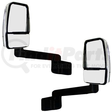 716266 by VELVAC - 2030 Series Door Mirror - Chrome, 14" Lighted Arm, Deluxe Head, Driver and Passenger Side
