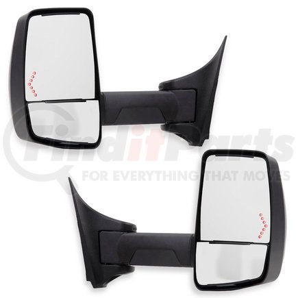 716319 by VELVAC - 2020XG Series Door Mirror - Black, 102" Body Width, Driver and Passenger Side