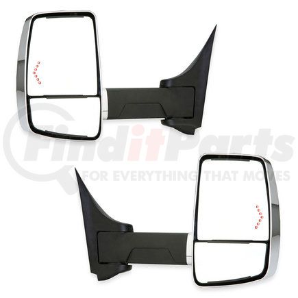 716391 by VELVAC - 2020XG Series Door Mirror - Chrome, 102" Body Width, Driver and Passenger Side