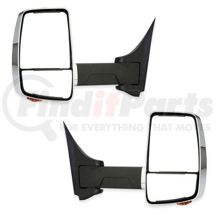 716394 by VELVAC - 2020XG Series Door Mirror - Chrome, 102" Body Width, Driver and Passenger Side