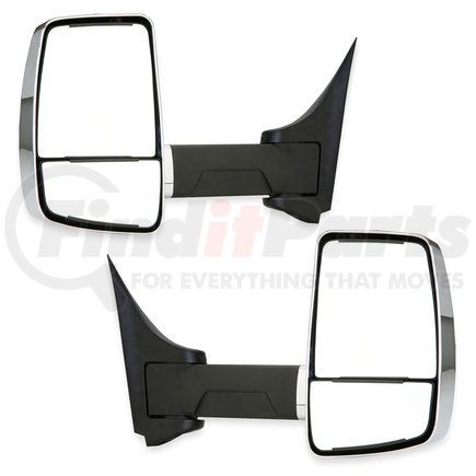 717501 by VELVAC - 2020XG Series Door Mirror - Chrome, 102" Body Width, Driver and Passenger Side