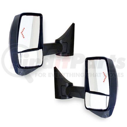 717523 by VELVAC - 2020XG Series Door Mirror - Black, 96" Body Width, Driver and Passenger Side