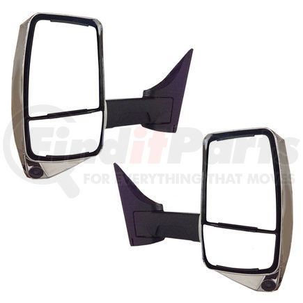 717580 by VELVAC - 2020XG Series Door Mirror - Chrome, 102" Body Width, Driver and Passenger Side