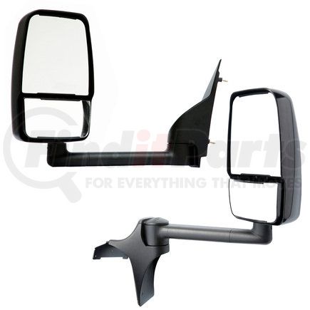 718525 by VELVAC - 2020SS Deluxe Door Mirror - Black, 96" Body Width, Deluxe Head, Driver and Passenger Side