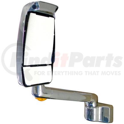 719279 by VELVAC - 2030 Series Door Mirror - Chrome, 9" Radius Base, 14" Lighted Arm, Euromax Head, Driver Side