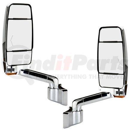 719281 by VELVAC - 2030 Series Door Mirror - Chrome, 9" Radius Base, VMAX III Head, Driver and Passenger Side