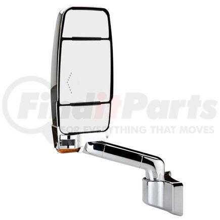 719283 by VELVAC - 2030 Series Door Mirror - Chrome, 17" Lighted Arm, VMAX II Head, Driver Side