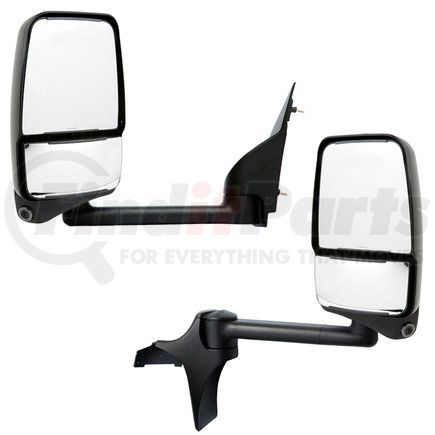 719295 by VELVAC - 2020SS Deluxe Door Mirror - Black, 96" Body Width, Deluxe Head, Driver and Passenger Side