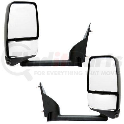 719317 by VELVAC - 2020 Deluxe Series Door Mirror - Black, 96" Body Width, Deluxe Head, Driver and Passenger Side