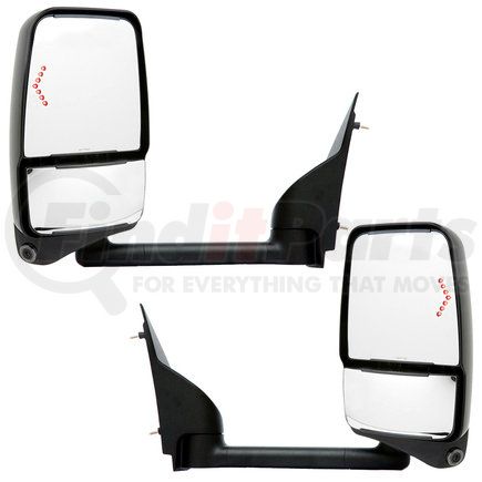 719335 by VELVAC - 2020 Deluxe Series Door Mirror - Black, 96" Body Width, Deluxe Head, Driver and Passenger Side