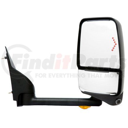 719346 by VELVAC - 2020 Deluxe Series Door Mirror - Black, 96" Body Width, Deluxe Head, Passenger Side