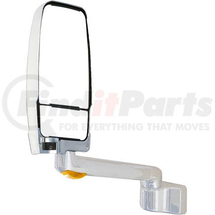 719491 by VELVAC - 2030 Series Door Mirror - Chrome, 16" Radius Base, 17" Lighted Arm, VMAX II Head, Driver Side