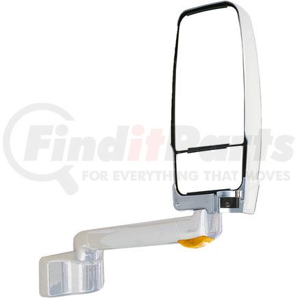 719492 by VELVAC - 2030 Series Door Mirror - Chrome, 16" Radius Base, 17" Lighted Arm, VMAX II Head, Passenger Side