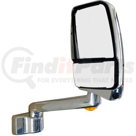 719572 by VELVAC - 2030 Series Door Mirror - Chrome, 60" Radius Base, 14" Lighted Arm, Deluxe Head, Passenger Side