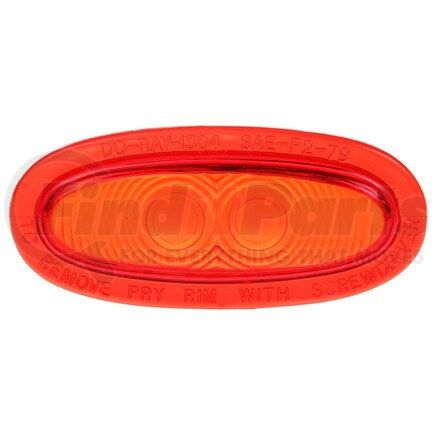 99043R by TRUCK-LITE - Marker Light Lens - Oval, Red, Acrylic, Snap-Fit Mount