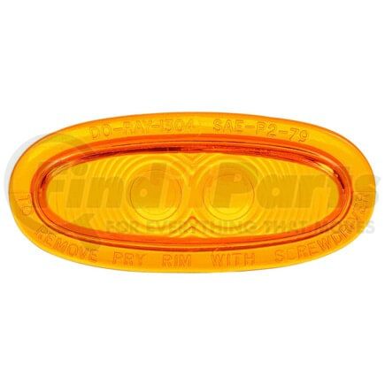 99043Y by TRUCK-LITE - Marker Light Lens - Oval, Yellow, Acrylic, Snap-Fit Mount