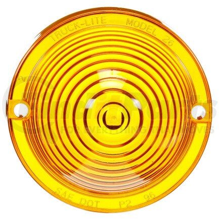 99066Y by TRUCK-LITE - Marker Light Lens - Circular, Yellow, Acrylic, 2 Screw Mount