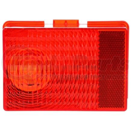 99126R by TRUCK-LITE - License Plate Light Lens - Rectangular, Red/Clear, Acrylic, Snap-Fit