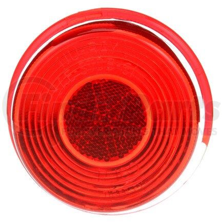 99104R by TRUCK-LITE - Marker Light Lens - Circular, Red/Clear, Acrylic, Snap-Fit Mount