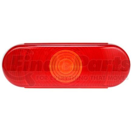 99184R by TRUCK-LITE - Brake Light Lens - Oval, Red, Polycarbonate, Replacement Lens, Snap-Fit