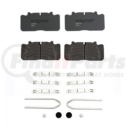 23D1518 by TORQSTOP - Disc Brake Pad Set - with Hardware, FMSI No. D1518-8727, 23K GAWR