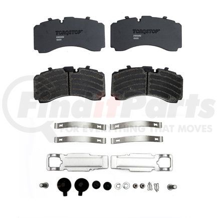 23D2252 by TORQSTOP - Disc Brake Pad Set - with Hardware, FMSI No. D2252-9490, 23K GAWR