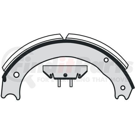 23K4709E by TORQSTOP - Drum Brake Shoe Kit - 16.5 in. Drum Dia., 7 in. Shoe Width, 4709E FMSI