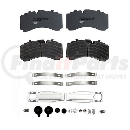 29D2252 by TORQSTOP - Disc Brake Pad Set - with Hardware, FMSI No. D2252-9490, 29K GAWR