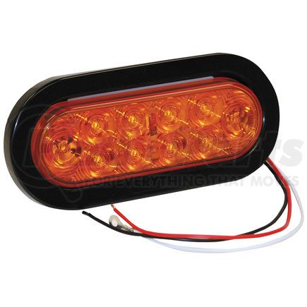 5626210 by BUYERS PRODUCTS - 6 Inch Amber Oval Turn Signal Light Kit with 10 LEDs (PL-3 Connection, Includes Grommet and Plug)