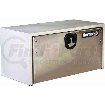 1702815 by BUYERS PRODUCTS - 18 x 18 x 60in. White Steel Truck Box with Stainless Steel Door