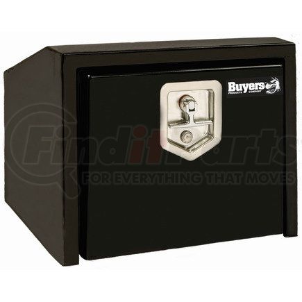1703351 by BUYERS PRODUCTS - 14/10.5 x 12 x 18in. Black Steel Underbody Truck Box with Slanted Back