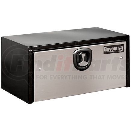 1703700 by BUYERS PRODUCTS - 14 x 16 x 24in. Black Steel Truck Box with Stainless Steel Door