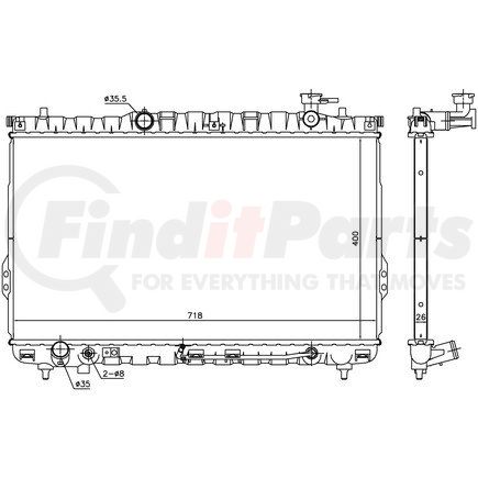 675027 by NISSENS - Radiator w/Integrated Transmission Oil Cooler