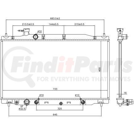 681405 by NISSENS - Radiator w/Integrated Transmission Oil Cooler