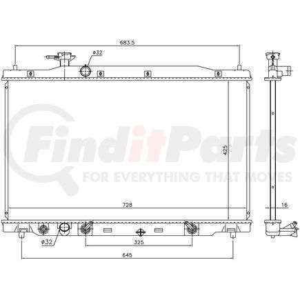 681406 by NISSENS - Radiator w/Integrated Transmission Oil Cooler