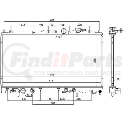 69452 by NISSENS - Radiator w/Integrated Transmission Oil Cooler