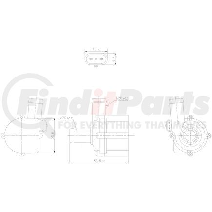 831116 by NISSENS - Auxiliary Water Pump