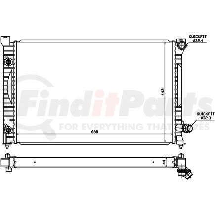 60424 by NISSENS - Radiator w/Integrated Transmission Oil Cooler