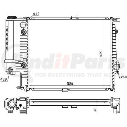 60614A by NISSENS - Radiator w/Integrated Transmission Oil Cooler