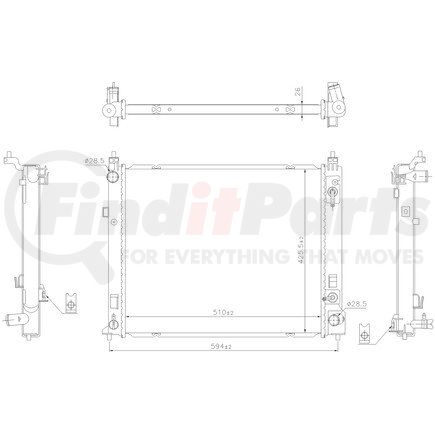 606266 by NISSENS - Radiator w/Integrated Transmission Oil Cooler