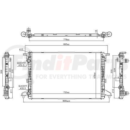 606463 by NISSENS - Radiator