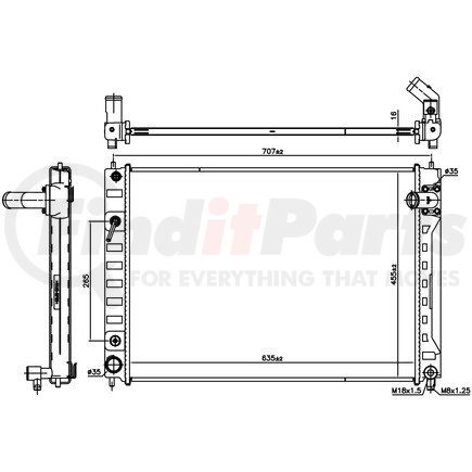 606542 by NISSENS - Radiator w/Integrated Transmission Oil Cooler