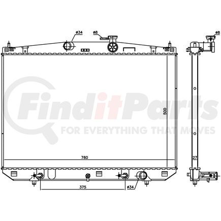 606544 by NISSENS - Radiator w/Integrated Transmission Oil Cooler